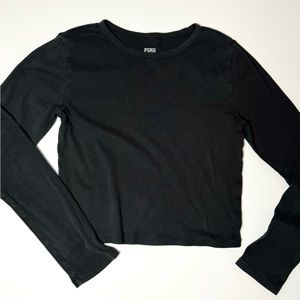 Victoria’s Secret PINK black semi cropped top